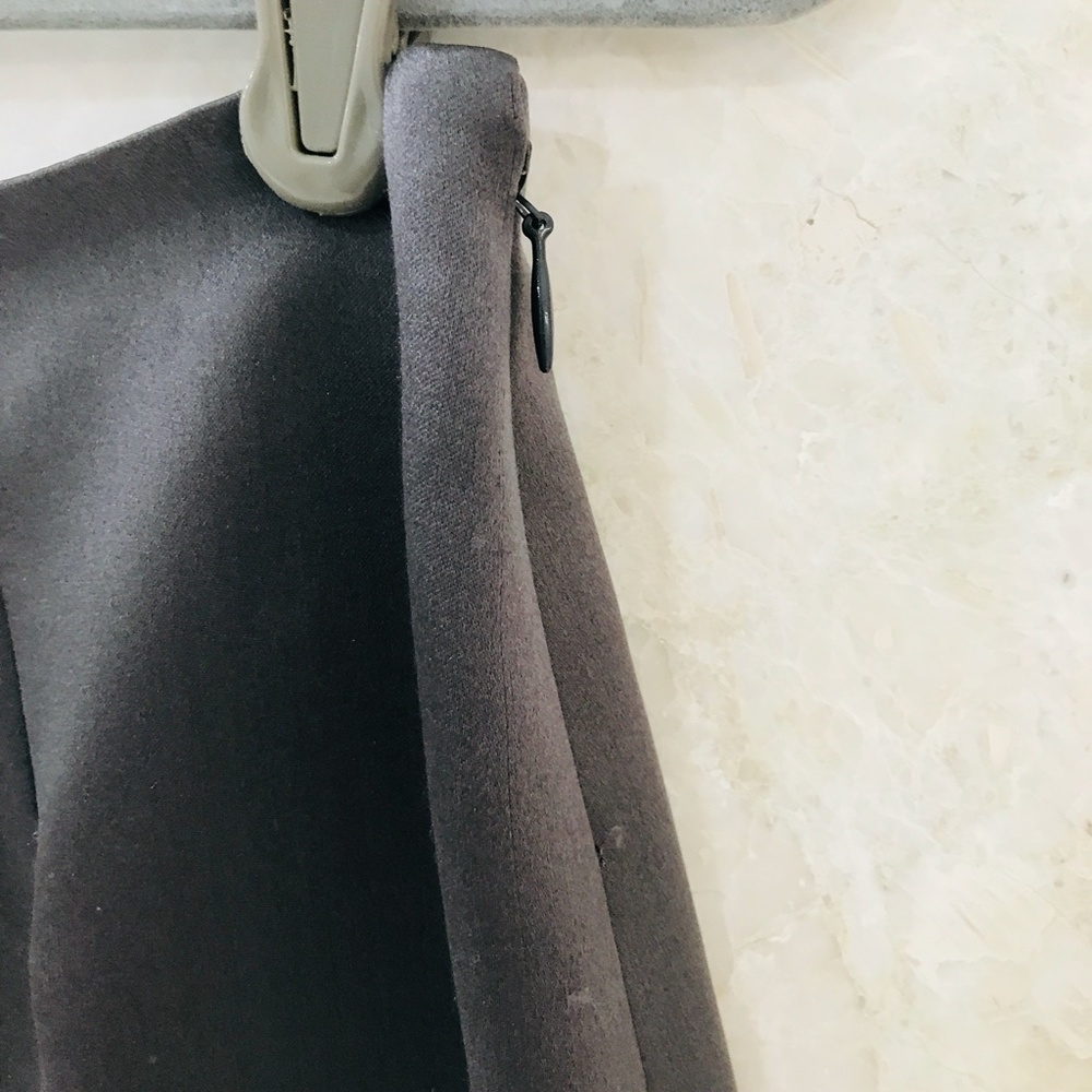 WORTH {6} Skirt Silk Charcoal Pewter Grey Gray - Picture 3 of 6